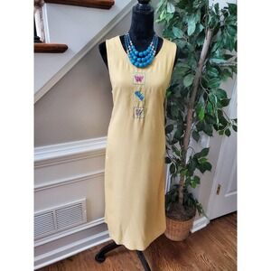 Vintage Original TY Wear Cream Lyocell Round Neck Sleeveless Maxi Dress Size 10P